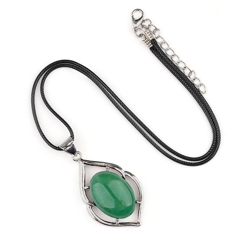 Cabeça de pedra semi-preciosa de cristal natural incrustada pingente de concha de ágata ametista olho de tigre DIY colar acessórios de jóias
