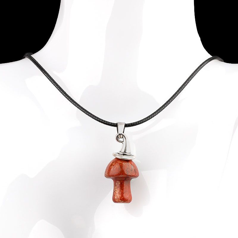 Pingente De Cogumelo De Chapéu De Bruxa De Cristal Natural