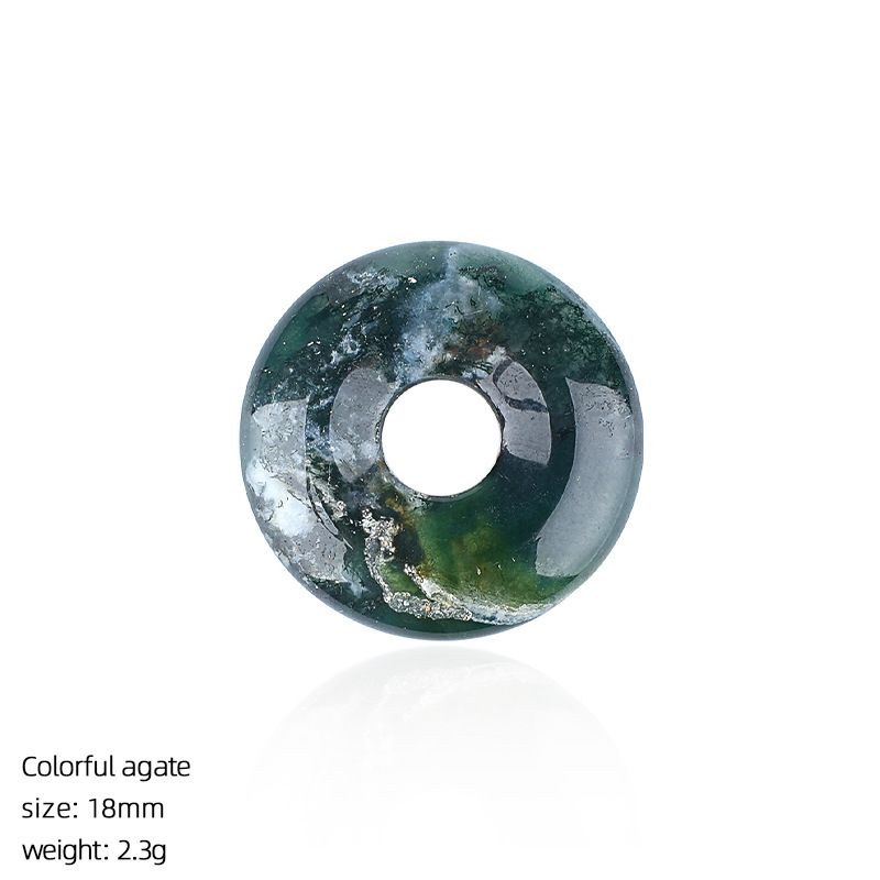 18Mm fivela de segurança de pedra natural pingente grande buraco redondo ágata nostálgico acessórios de jóias de cristal ametista fivela de segurança