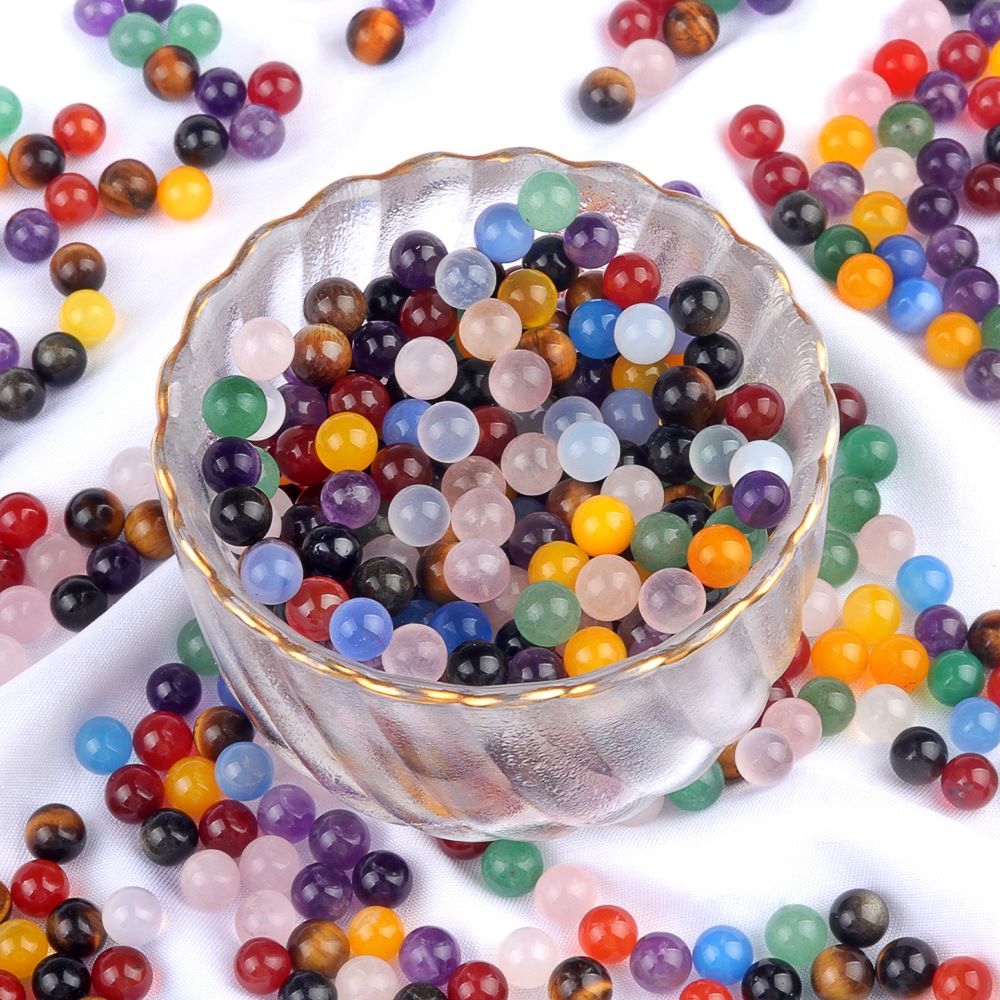 1918-6Mm contas redondas não porosas, ágata amarela, contas soltas de ágata vermelha, Dongling jade, tigre 's eye stone DIY stud brincos inlay acessórios