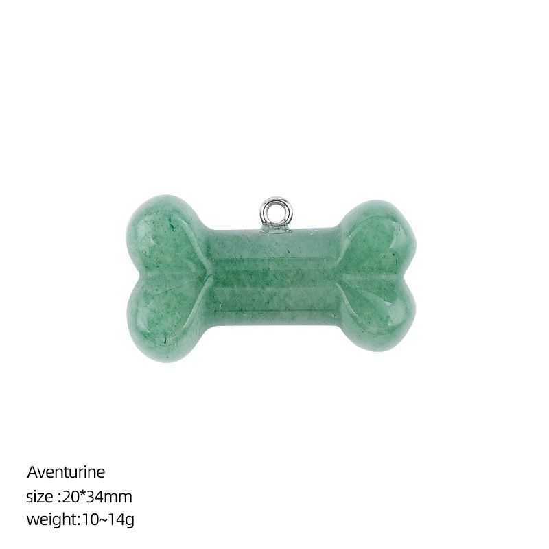 Pingente de osso de cristal natural DIY colar pingente filhote de cachorro acessórios pedra ágata gravada osso