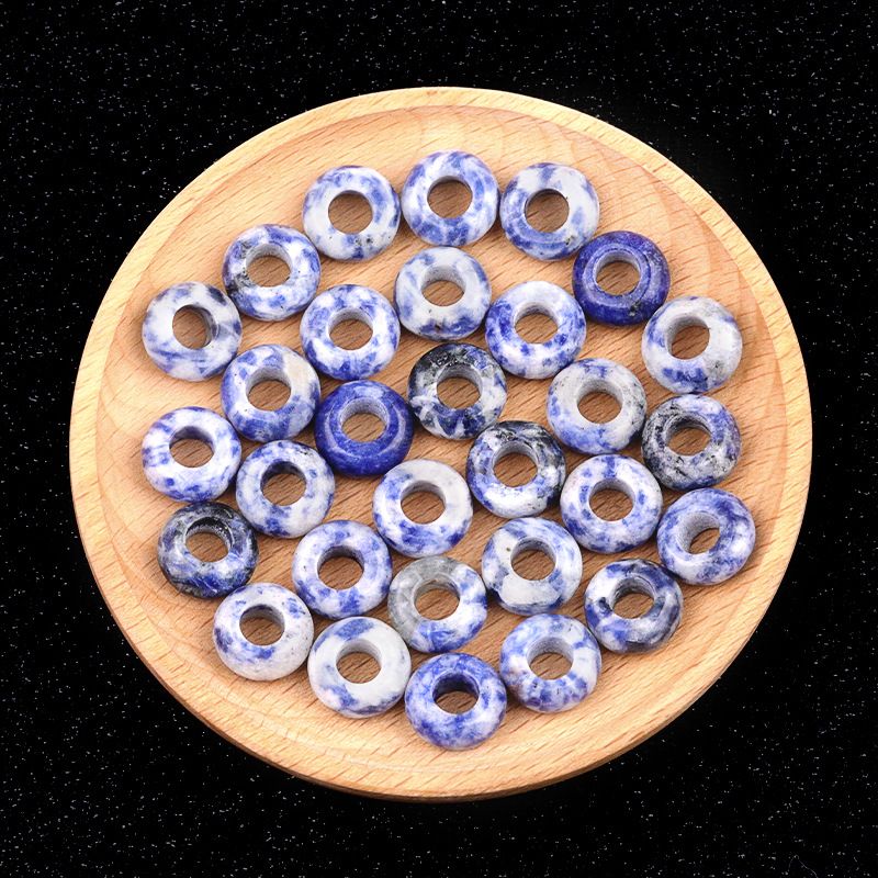 325-Grânulos de orifícios grandes 8 * 14mm de cristal de ábaco de ágata material de acessórios tecidos à mão DIY