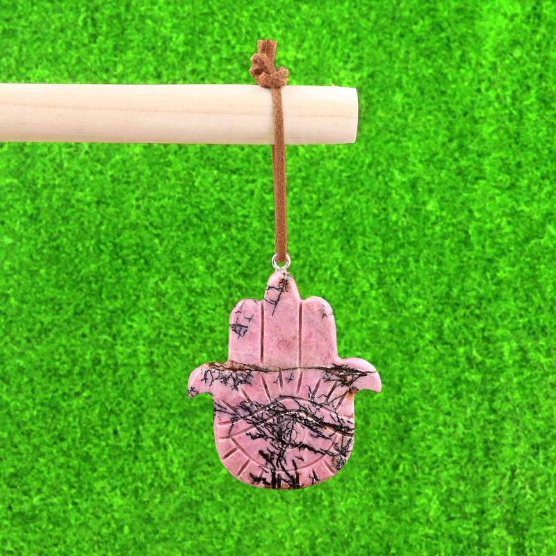 2046-Pingente de mão de Fátima ametista natural, pingente de artesanato de palma de olho de anjo de pedra de ágata