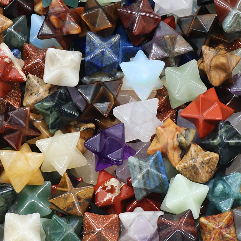 1444-Merkaba estrela de Kaba não porosa, pedra de ágata de cristal natural Merkaba grande hexagrama de satélite