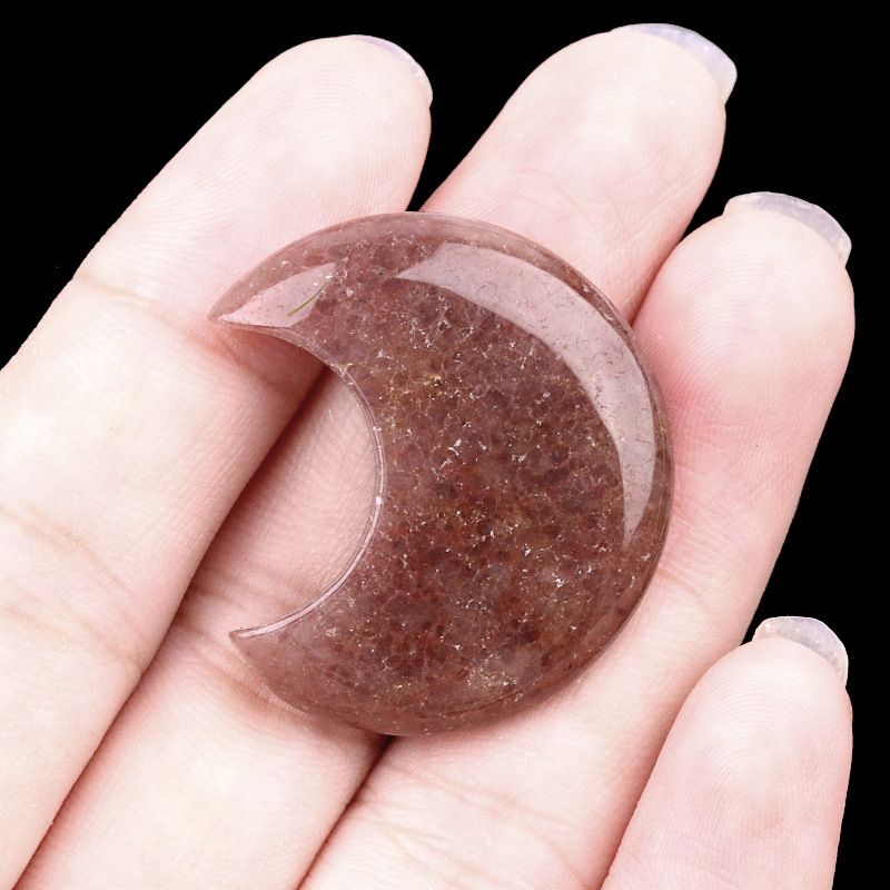 1602-30Mm lua, forma crescente de pedra de ágata de cristal natural DIY lua não porosa acessórios material