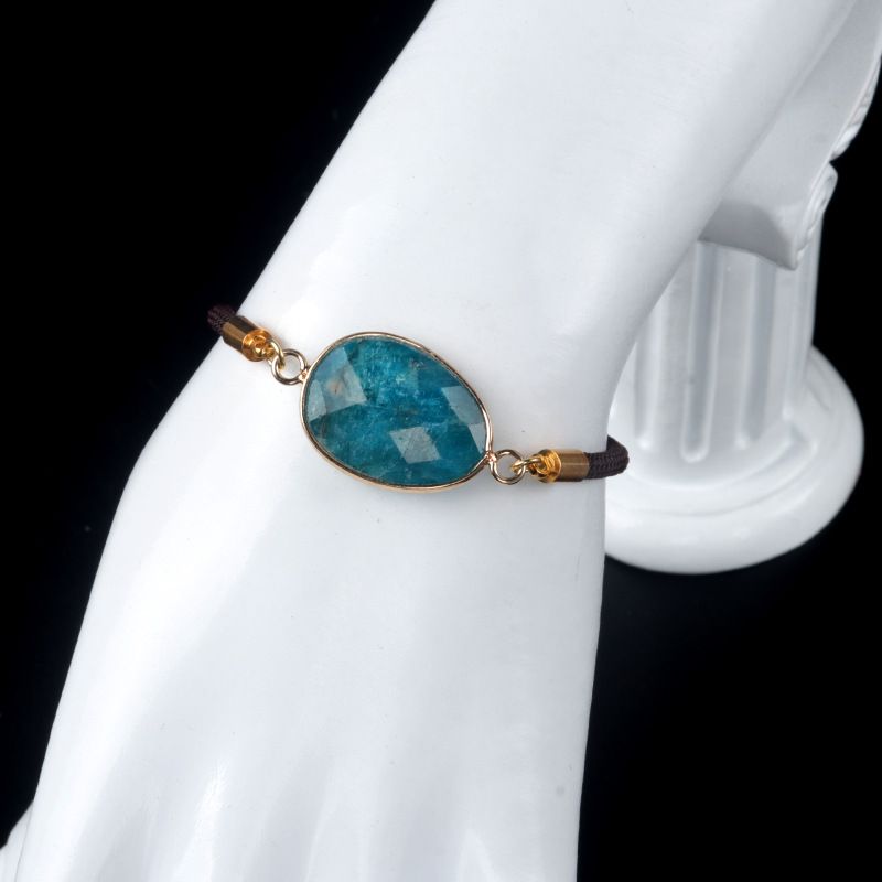 1711-Pulseira de bainha irregular com corte de ametista natural Corda de mão ajustável para casais masculinos e femininos
