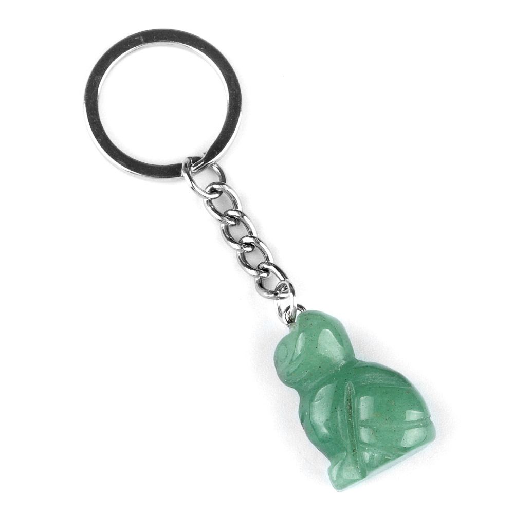 1943-Gravado gatinho chaveiro, pedra de cristal gravado animal pingente chaveiro