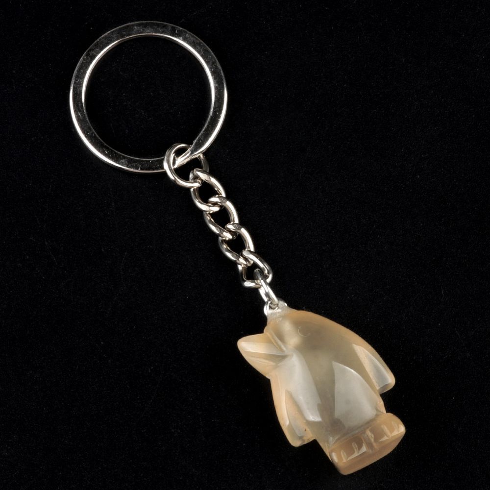 1947-Pingente de chaveiro de animal esculpido em ágata de cristal