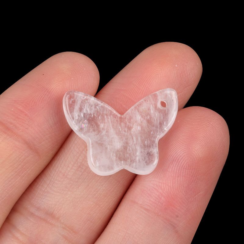 1765-Pingente de borboleta de pedra de ágata de cristal natural DIY pulseira de borboleta de pedra natural acessórios de colar