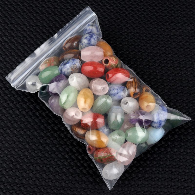 2323-Grânulos de Buraco Grande Grânulos Soltos de Cristal 13x18 Buraco 4mm Grânulos de Arroz Pedra de Ágata Grânulos Soltos DIY Acessórios de Jóias