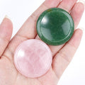 Pedra do polegar de cristal natural 40mm massagem de descompressão jogar pedra com ranhura de cristal ágata pedra de preocupação redonda
