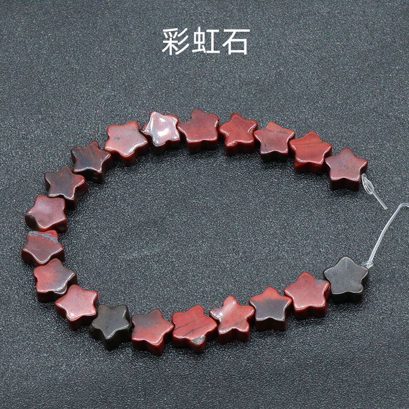 254-Cristal em pó estrela de cinco pontas, estrela de ágata contas soltas DIY pulseira de pedra natural artesanal brincos acessórios de jóias materiais
