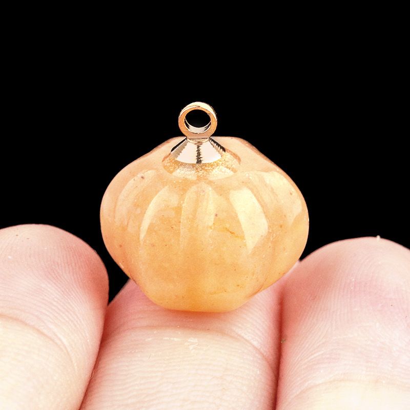 1639-10X13mm pingente de abóbora, meia pedra do tesouro de ágata de cristal abóbora gravada DIY material de jóias
