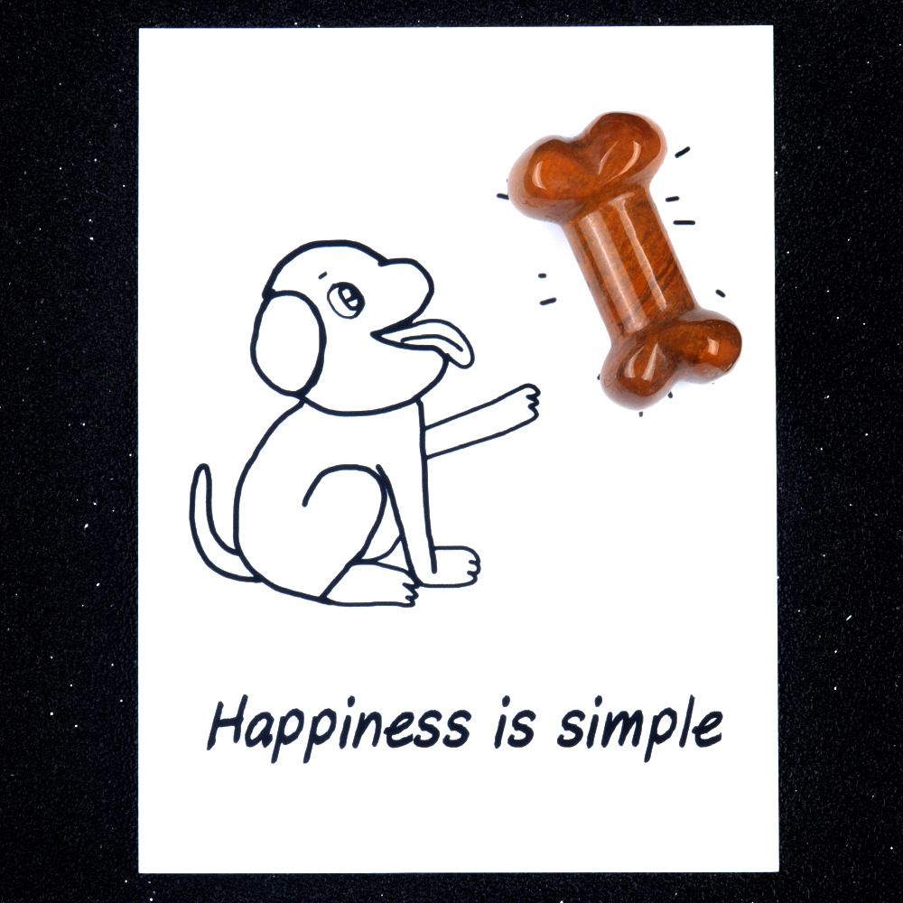 1803-Card Series Natural Crystal Agate 35mm Dog Bone Creative Fun Card Descrição do Produto: