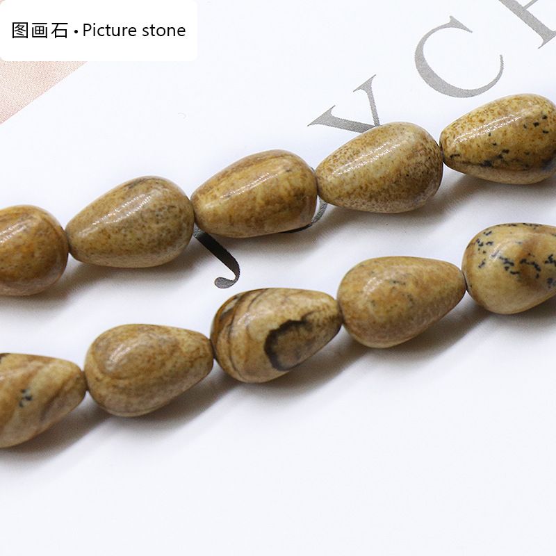 861-Pedra semipreciosa de ágata de cristal natural 8X12mm gota de água frisada DIY pulseira colar brincos material de jóias