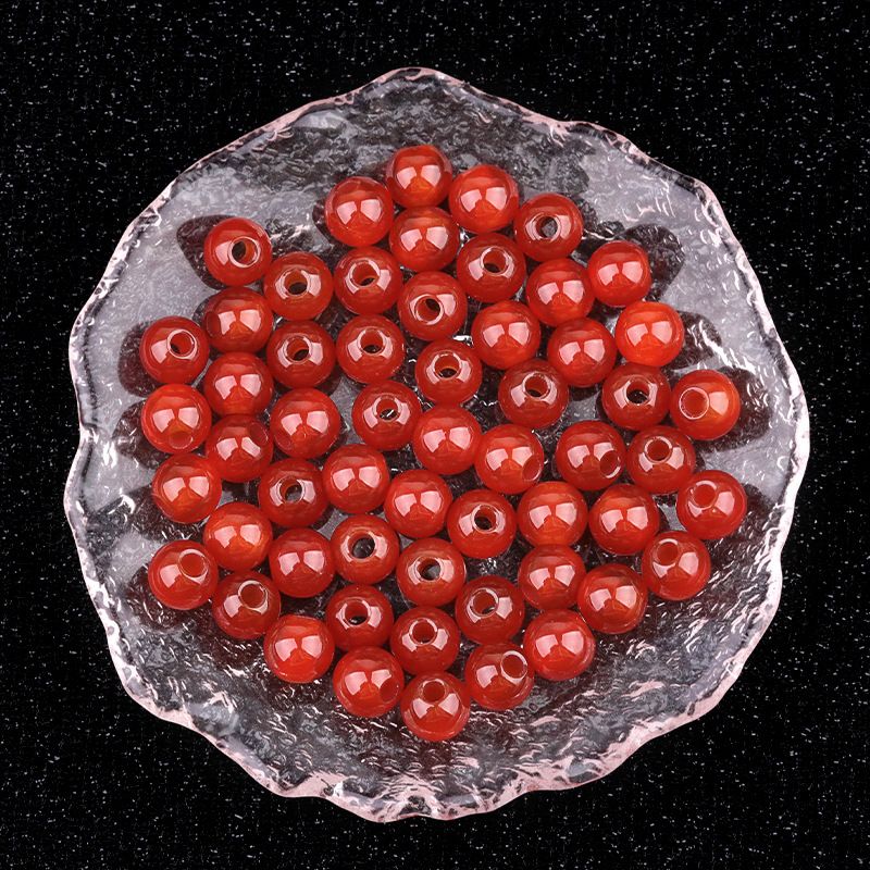 309-Grânulos Macroporosos Cristal Natural Ágata Jade Pedra Macroporosa Grânulos Soltos 8mm Buraco 3mmdiy Tecelagem Acessórios