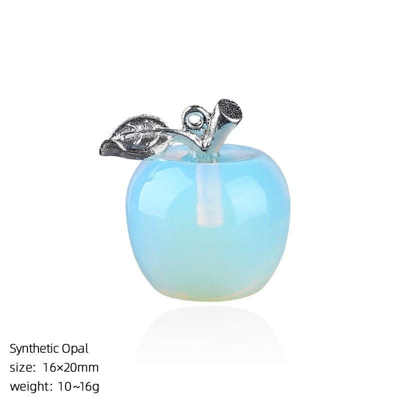Maçã de cristal natural de 20Mm, colar artesanal de presente de Natal de véspera de Natal, pingente de maçã pequena de pedra natural.