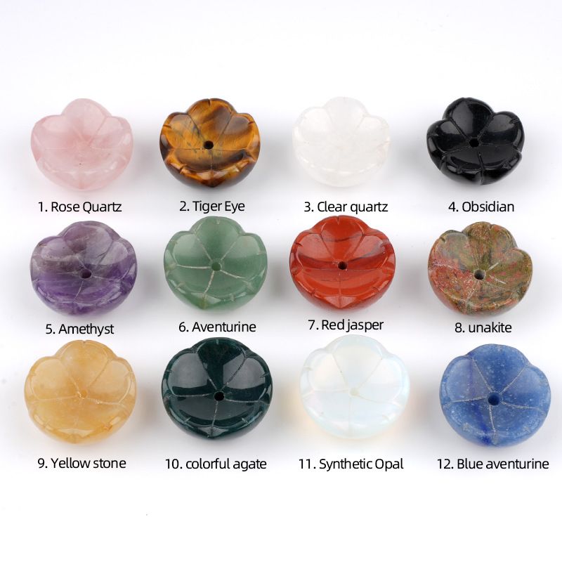 Cristal natural ágata pedra escultura flor incenso plug incenso base cristal aromaterapia pedra incenso bandeja desktop ornamento doméstico