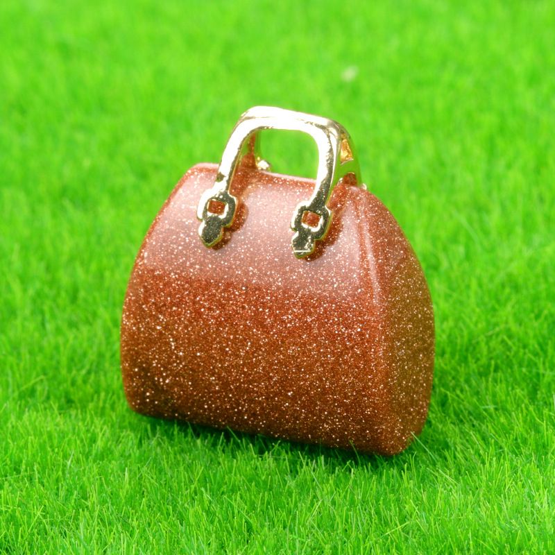 1710-Mini bolsa de pedra de cristal natural, pingente de ametista ins decoração de cristal em pó de vento criatividade