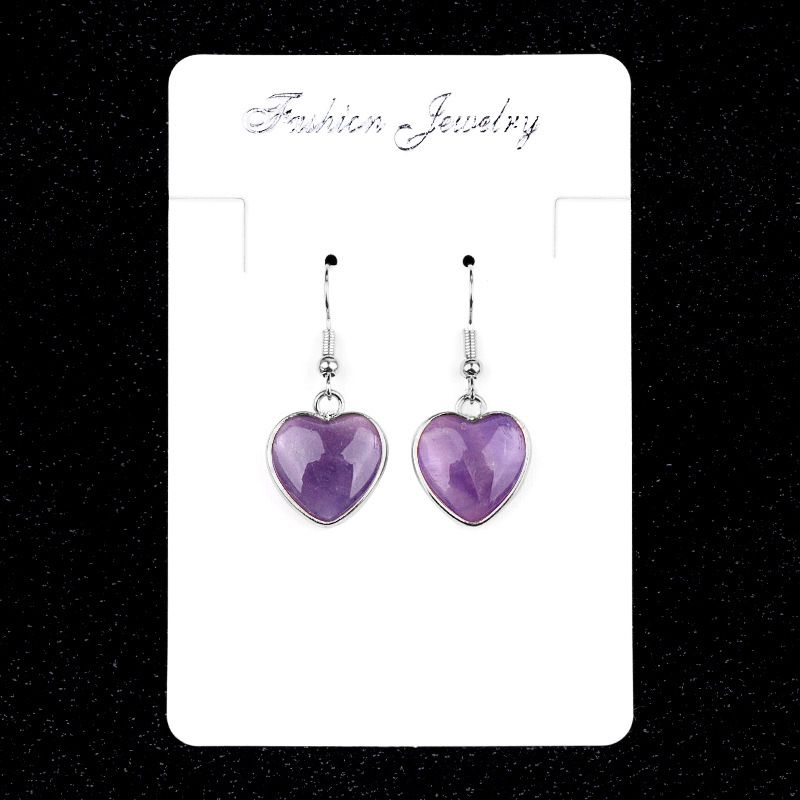 2091-Amethyst agate stone love brincos brincos de pedra preciosa luz luxo