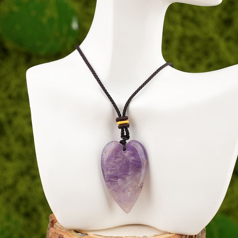 Cristal natural amor ágata pêssego coração colar coração pingente DIY jóias pingente mercadoria cênica