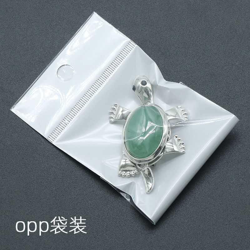 Pingente de broche de tartaruga 1558, acessórios de colar de pingente de pedra preciosa incrustada em liga de cristal natural
