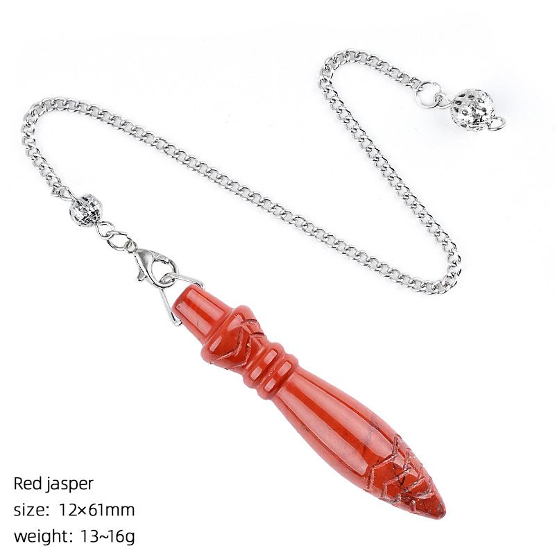 Pingente de pêndulo de cristal natural transfronteiriço Cetro vintage Meditação de ioga Frequência ajustável Thoth Thoth Pêndulo de jade