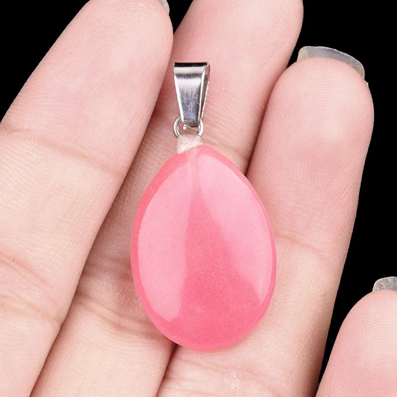 1743-16X24mm pedra de cristal natural ágata pingente de gota de água plana, pingente de pedra DIY acessórios de jóias