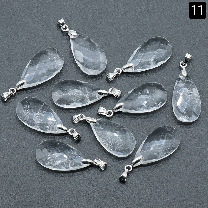 1518-Seção facial de gota de água natural fivela de semente de melão de cobre pingente colar DIY brincos acessórios pingente de jóias