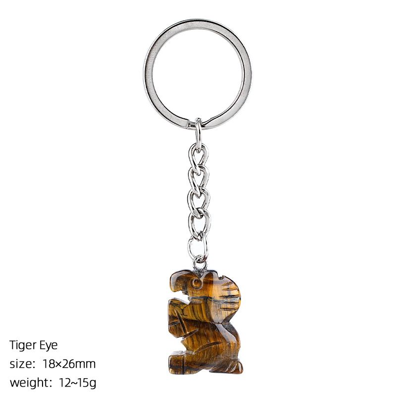 Pônei de cristal natural chaveiro criativo DIY saco acessórios de carro gravado ágata cabeça cavalo pingente