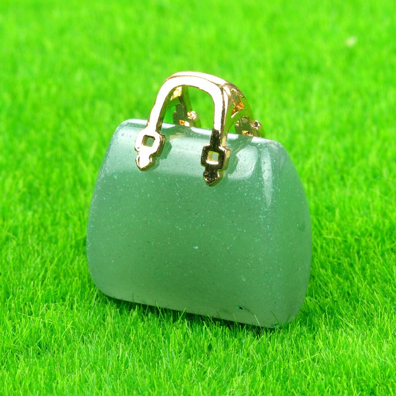 1710-Mini bolsa de pedra de cristal natural, pingente de ametista ins decoração de cristal em pó de vento criatividade