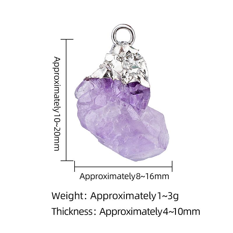 Pingente de pedra bruta de cristal natural transfronteiriço DIY colar brincos pulseira de prata dourada pedra áspera acessórios de ágata irregular