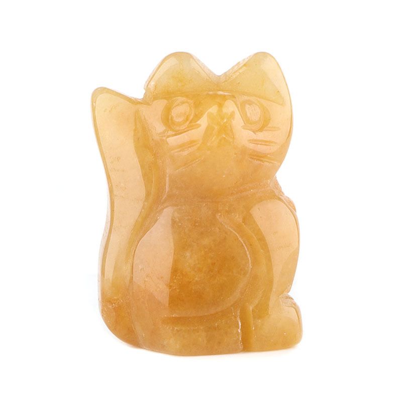 1 polegada ornamento de gatinho de pedra semipreciosa esculpido à mão ametista gato criativo enfeite de mesa