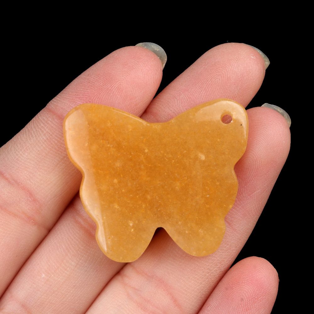 1791 - 30 × 35 mm grande pingente de borboleta, pedra de ágata de cristal natural, enfeite de mesa de borboleta esculpida