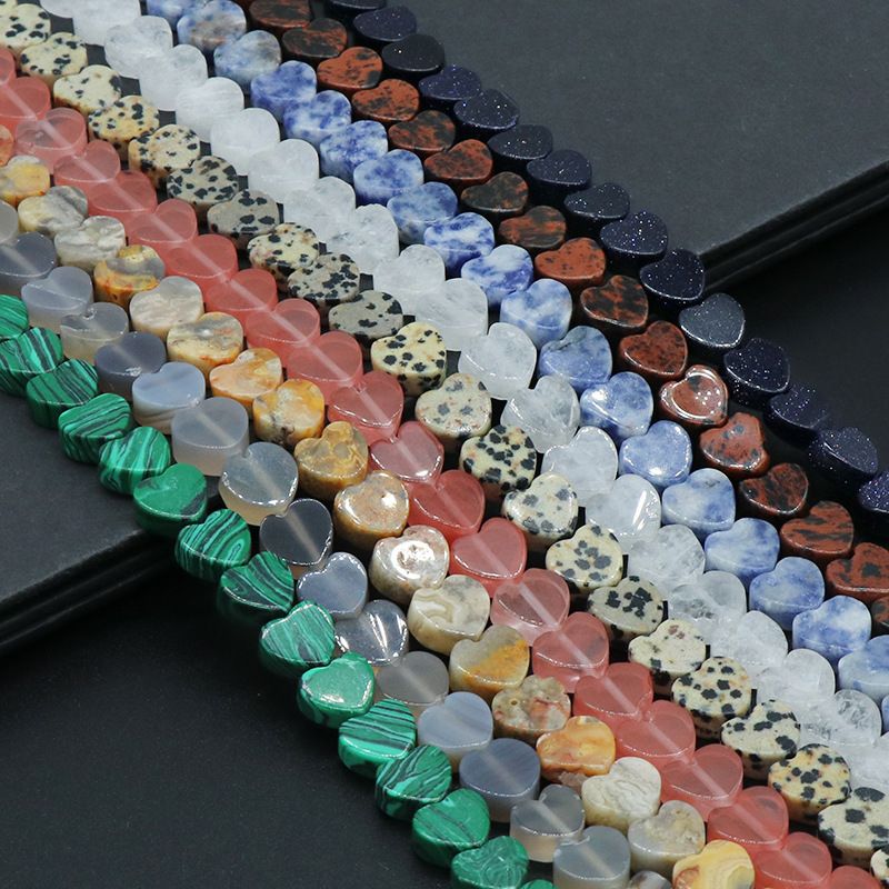 Ágata de cristal de jade pedra semipreciosa coração de pêssego amor trabalho em andamento DIY jóias contas soltas acessórios frisados