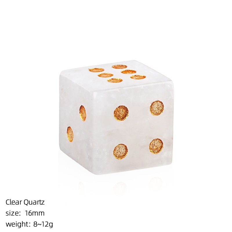 Dados de pedra natural de 16Mm entretenimento de lazer família jogos de tabuleiro adereços esculpindo pontos ângulo reto dados de cristal natural