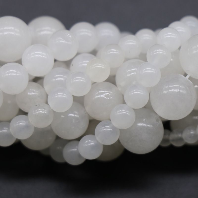 Pulseira solta de contas soltas de jade branco 4~12mm DIY, colar, brincos, grampo de cabelo estilo antigo, acessório de cabelo, contas soltas de jade natural