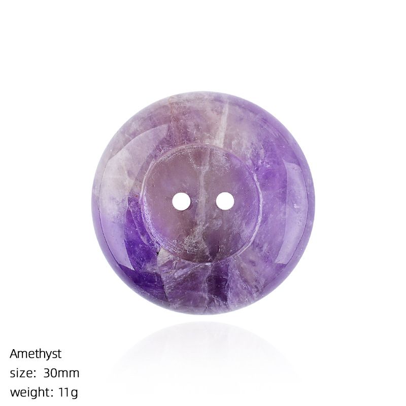Botões de pedra natural de 30Mm simples versátil DIY suéter bolsas acessórios de roupas botões redondos de cristal natural