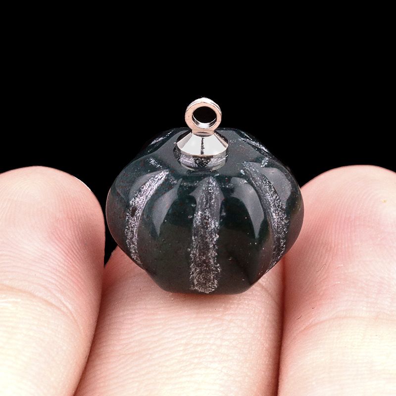 1639-10X13mm pingente de abóbora, meia pedra do tesouro de ágata de cristal abóbora gravada DIY material de jóias