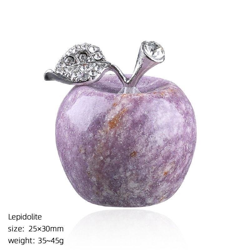30Mm de cristal natural ornamento de maçã grande transfronteiriço Home Desktop Crafts Véspera de Natal Jade Apple