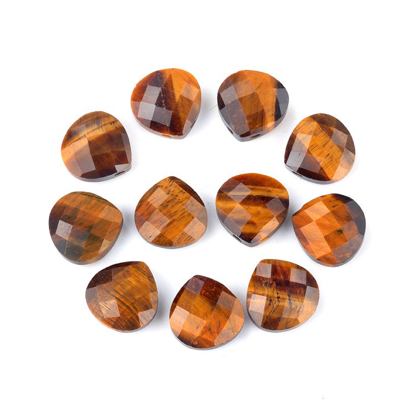 1703-Queda de água triangular buraco horizontal cristal natural corte borda buraco pingente colar DIY brincos jóias pingente acessórios