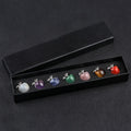 1790-20Mm Sete Pedra Meridiana Pequeno Conjunto de Maçã Pedra de Cristal Natural Chakra Maçã Presente de Natal