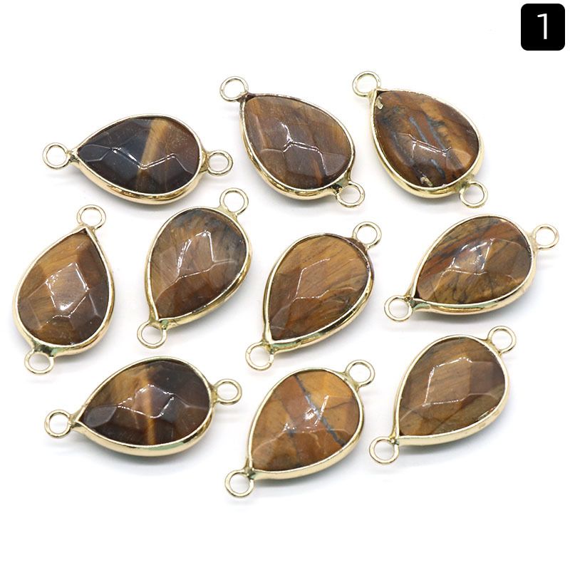 1376-Pingente de gota de água com bainha de cristal natural pendurado duplo com bainha de gota de água pingente de pulseira DIY colar material de jóias