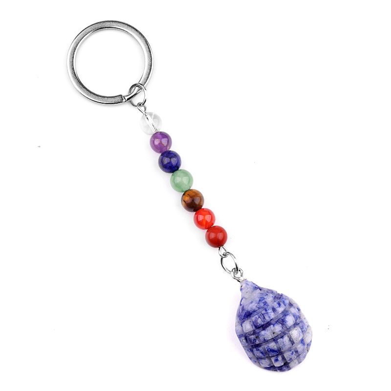 2018--1Em Mini Pequeno Hedgehog Chakra Chaveiro, Pingente De Pequeno Animal De Pedra De Ágata De Cristal Natural