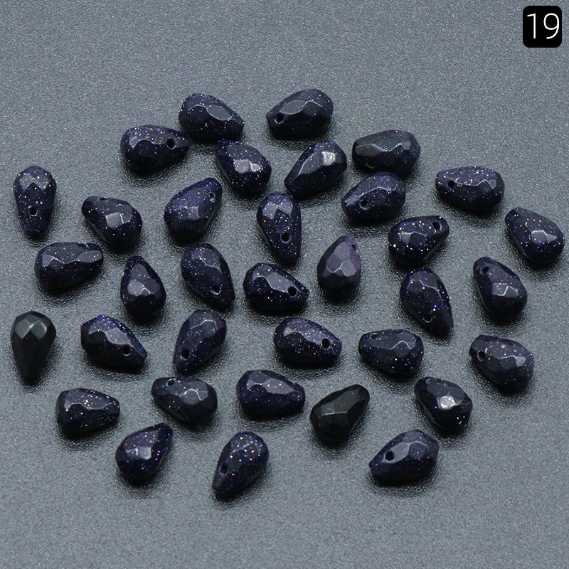 1320-Natural cristal gota de água buraco cruzado cortado contas soltas 10 brincos de pulseira de jóias artesanais DIY acessórios de grampo de cabelo