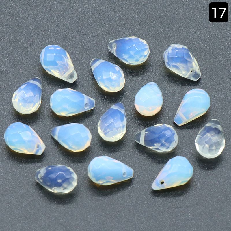 1328-Água de cristal natural buraco horizontal cortado contas soltas 10 pulseira de jóias artesanais DIY brincos gancho de cabelo
