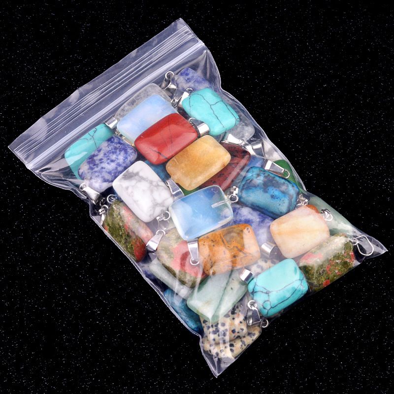 1458-20Mm Pingente Rectângulo, Cristal Natural Pingente Rectângulo de Pedra Semi-Preciosa Brincos DIY Colar Acessórios