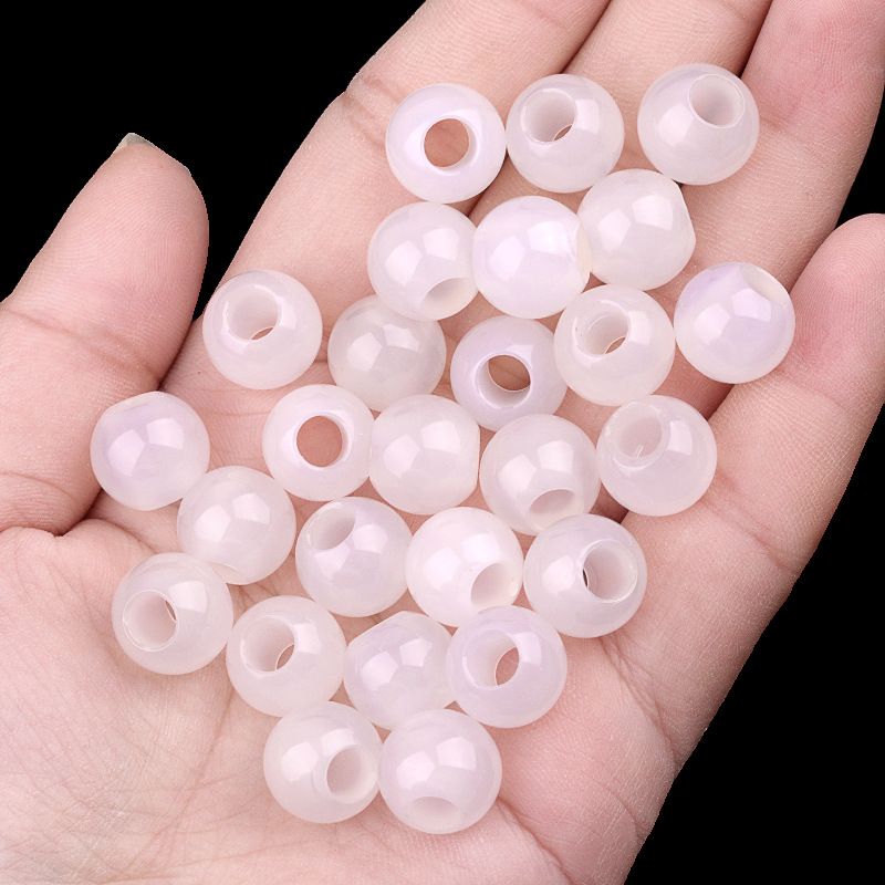 317 - Contas de Grandes Furos, Contas Soltas de Ágata Cristalina, 12mm, 5mm, Contas Soltas de Pedra Natural de Grandes Furos, Materiais de Joias DIY Atacado