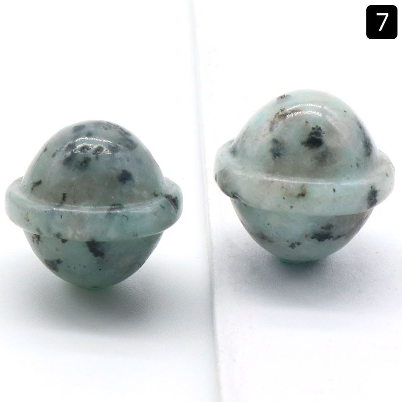 1262-Miniplaneta de pedra semipreciosa de cristal natural, planeta galáctico Universo tridimensional OVNI ornamento pequeno decorativo