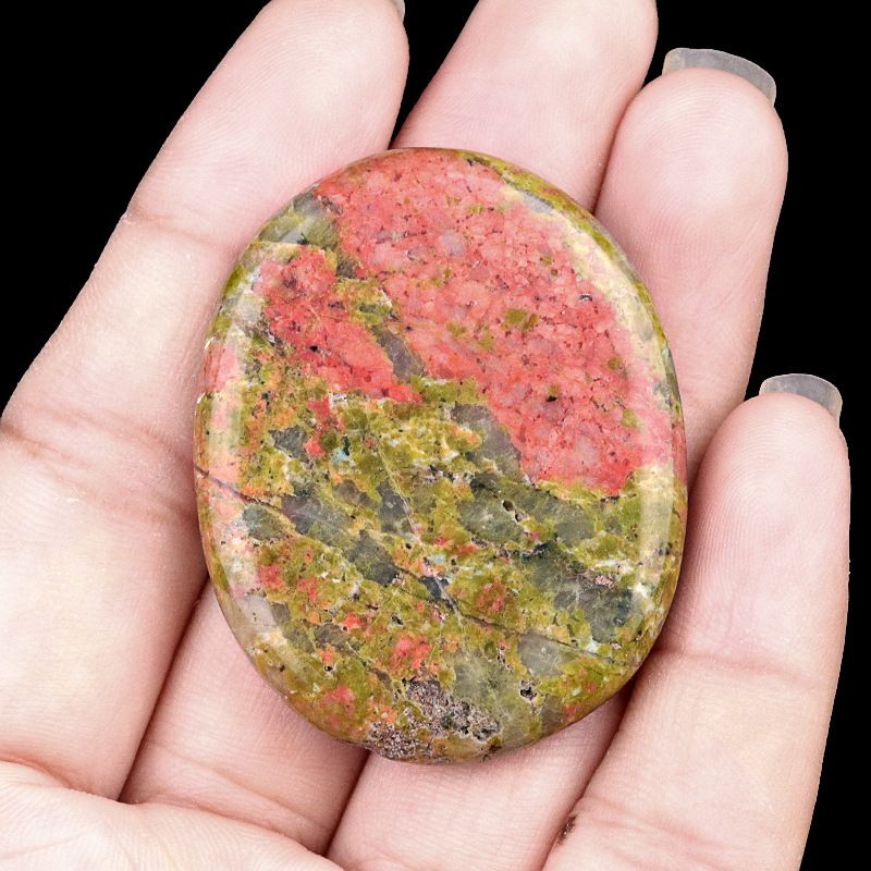 1537 Pingente oval oval duplo plano Worrystone irregular com letras ovais de cristal natural